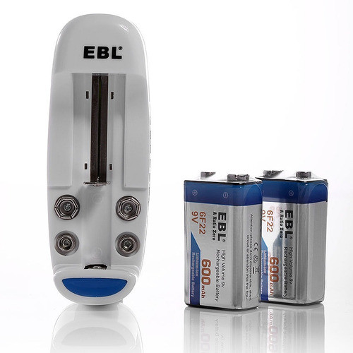 Baterías De Ion De Litio De 9v 600mah X 2 + Cargador De Nimh 0