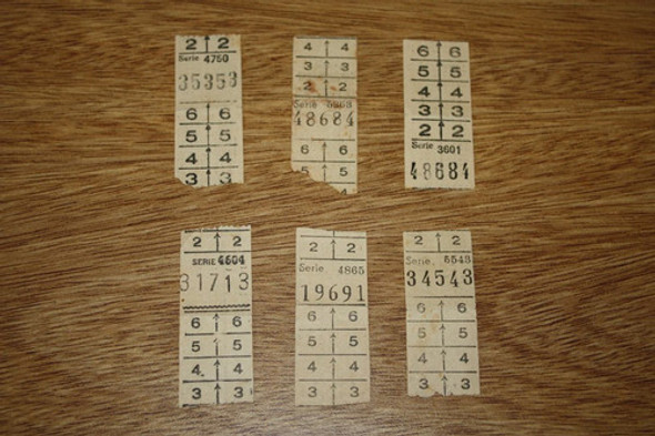 Antiguo Lote De 6 Boletos Capicua Años 40  (10 Centavos) 0