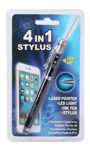 Lápiz Táctil 4 En 1 Láser Linterna Bolígráfo Lapicera 0