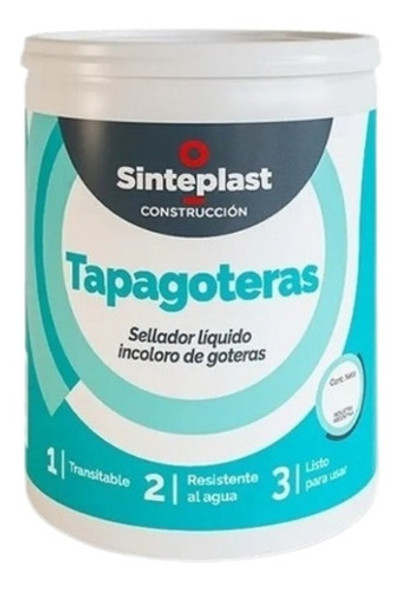 Tapagoteras Sellador Incoloro Impermeable Sinteplast 1lts 0