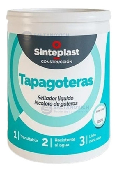 Tapagoteras Sellador Incoloro Impermeable Sinteplast 1lts 1