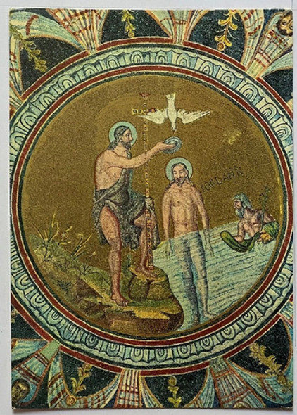 Antigua Postal, Bautismo Jesús, Cúpula, Rávena Italia, P0178 0
