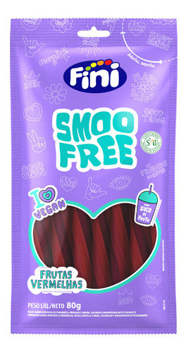 Bala De Goma Smoofree Vegana Frutas Vermelhas - 80g 0
