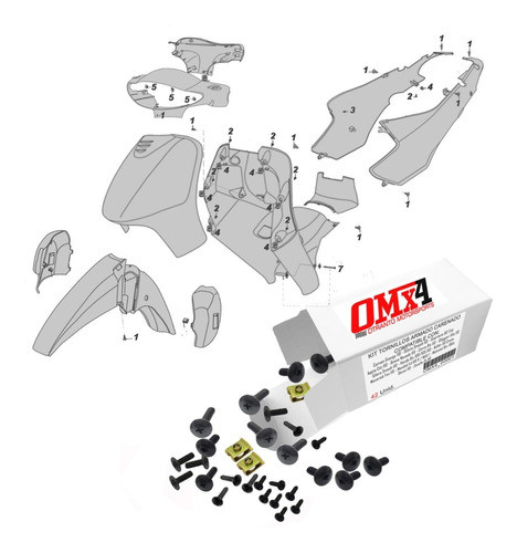 Kit Tornillos Armado Carenado Moto Motomel Bit Tunning 0