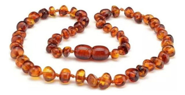 Colar De Ambar Infantil Baroque Cognac 32cm - Baby Care 1