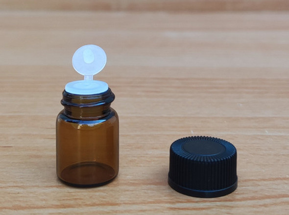 20 Frascos Vidro Âmbar Gotejador De 1ml Com Tampa 1