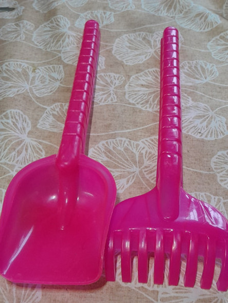 Pala Y Rastrillo Barbie Plastico Duro 42 Cm !!!! 0