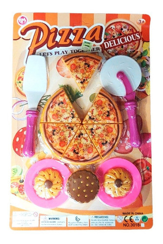 Set Pizza Galletitas Utensilios Cocina Jueguetes En Blister 0
