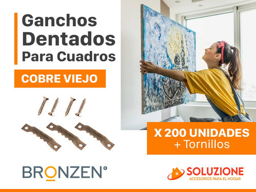 Colgador De Cuadros Ganchos Dentados X 200 Unidades 1