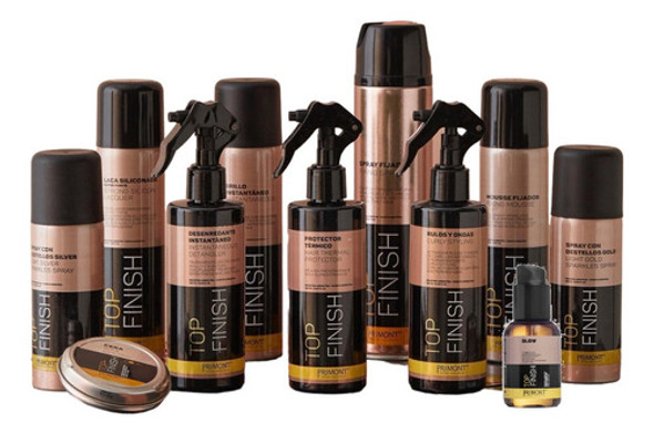 Spray Fijador Reforzado + Spray Brillo Top Finish Primont 1