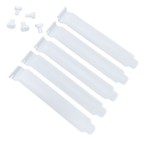 Kit 5 Espelho Tampa Slot Pci Gabinete Pc Branco+ Parafuso 0
