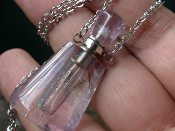 Luli Perfumero Contenedor Cadena Acero Piedra Amatista Bote 1