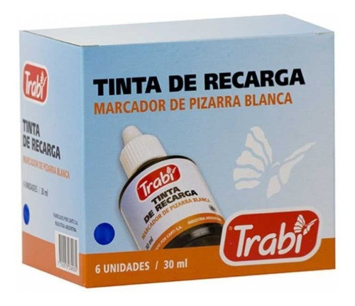 6 Botellas De Tinta Para Marcador De Pizarra Trabi 30cc Rojo 0