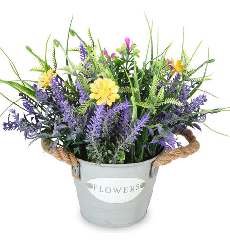 Mixrose Plantas Falsas Flores Lavanda Moradas Maceta, 10 0