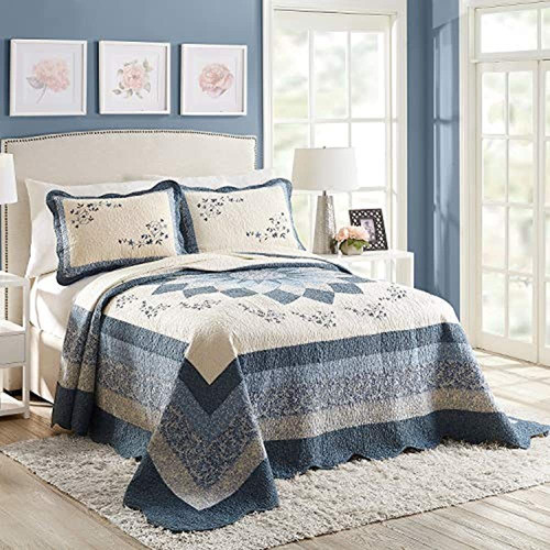 Modern Heirloom Collection Colcha Charlotte, King, Azul 0