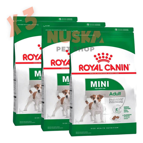 Royal Canin Mini Adult 3 Kg X 3 Unidades Perro Pequeño 0