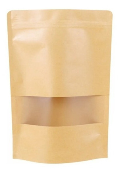 Embalagem Stand Up Pouch Kraft Zip Lock Visor 20x14cm C/50un 0