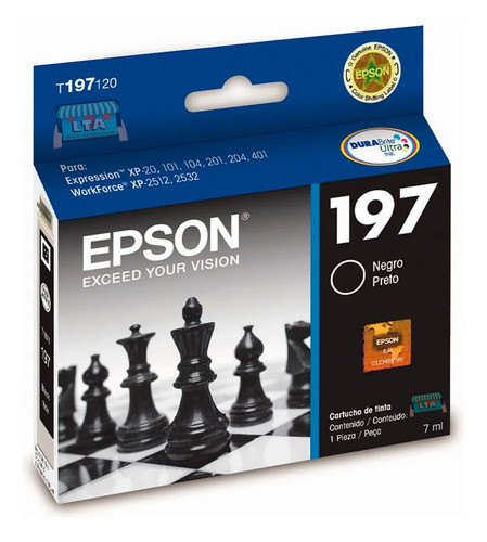 Cartucho Alta Capacidad Tinta Negra Original Epson 197 0