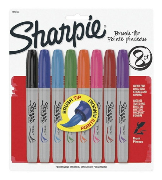 Marcadores Sharpie Brush X 8 Punta Pincel Bentancor Outdoor 0