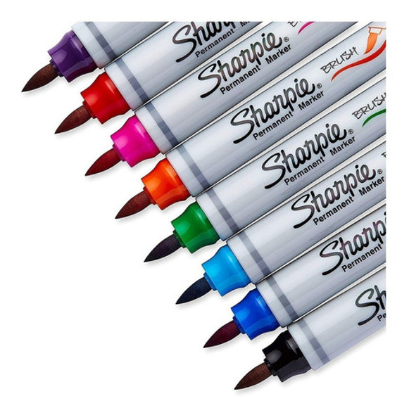 Marcadores Sharpie Brush X 8 Punta Pincel Bentancor Outdoor 1