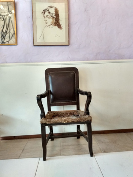 Antiguo Sillon/silla De Roble Eslavonia 1