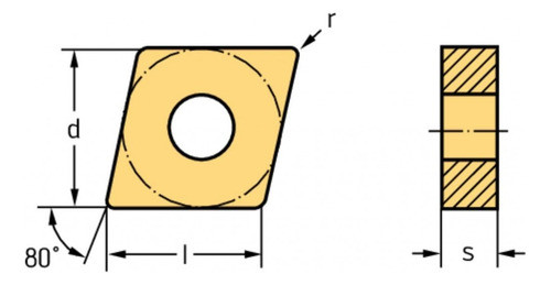 Pastilha Metal Duro Cnmg120412 Tornear Ferro Aço Raio 1,2mm 1