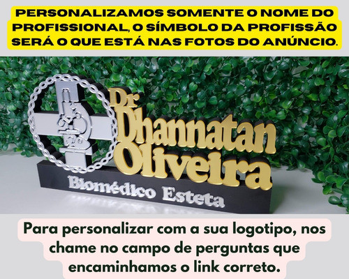 Placa Profissão Biomedicina Estética Mdf Acrílico Espelhado 1