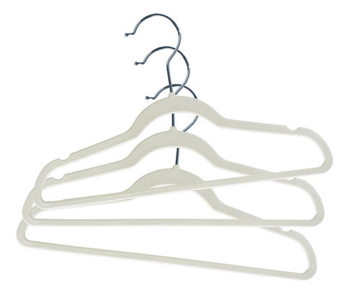 Set X 9 Perchas Infantiles Beige Terciopelo Compactor 0