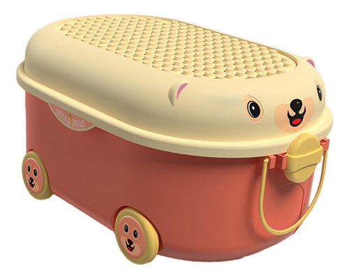 Caixa De Armazenamento De Brinquedos Empilhável Com Rosa 0