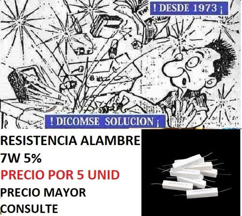 Resistencia Alambre 7w 5%  3e9 3.9 Ohm X 5 Unid 0