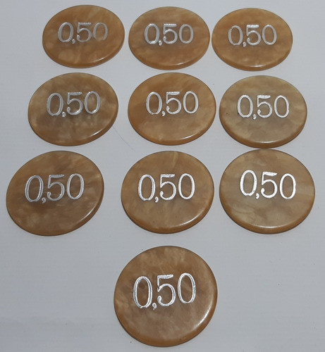 Lote Com 10 Fichas Antiga Madre Perola Futebol De Botao 0