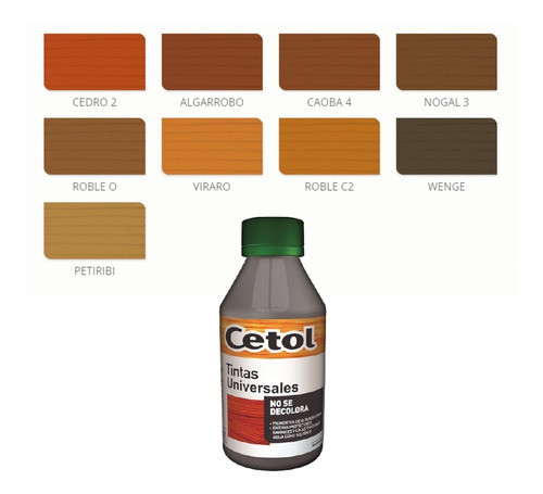 Tinta Universal Para Madera Cetol Color Wenge 60cc Sibaco 1
