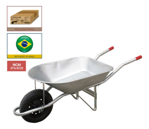 Carrinho De Mão Em Aço Galvanizado 55l Extra Forte Botafogo 1