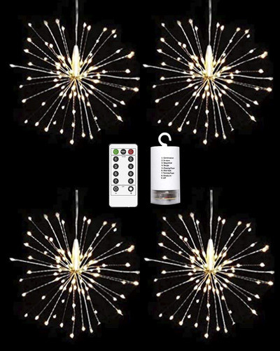 Paquete De 4 Luces De Fuegos Artificiales, 150 Luces Led De 0