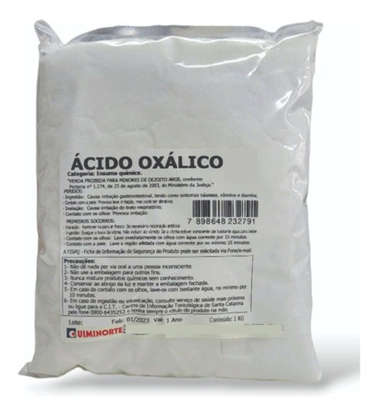 Ácido Oxálico 99% ( Sal Azedo ) Pacote 1 Kg 0