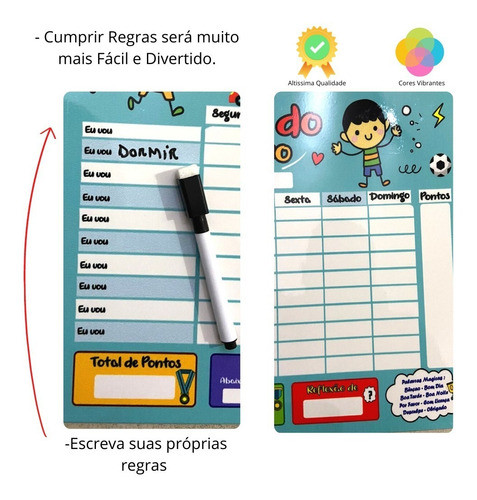 Lousa De Parede Metal - Regras Infantil Educativo + Brinde 1