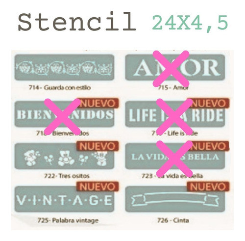 Stencils Decorativos 4,5cm X 24cm Eqarte  Xunid. 1