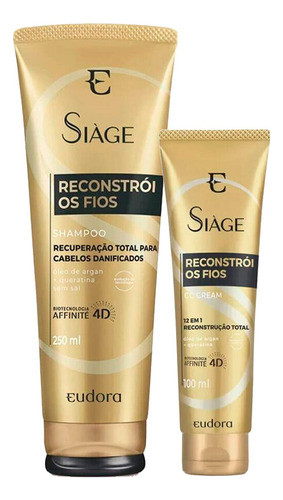 Kit Shampoo E Cc Cream Reconstrói Os Fios Óleo Argan Siàge 0