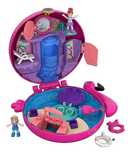 Polly Pocket Pocket World Flamingo Floatie Compact Con Revel 0