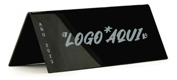 10 Almanaque 20x8 Cm - Acrilico Negro Con Logo 1