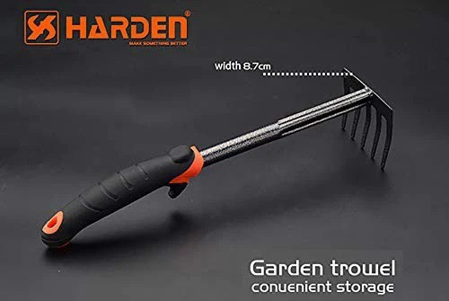 Rastrillo De Mano Jardinería 350mm Acero Al Carbono Harden 1