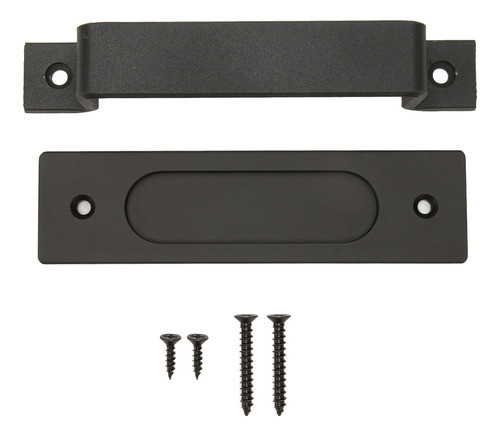 Maçaneta De Porta Pull Barn Black Barn Placa Plana De Liga D 0