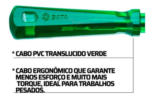 Chave Fenda 3/16'' X 8'' 200mm Cabo Pvc St61342 Sata - Unid 1