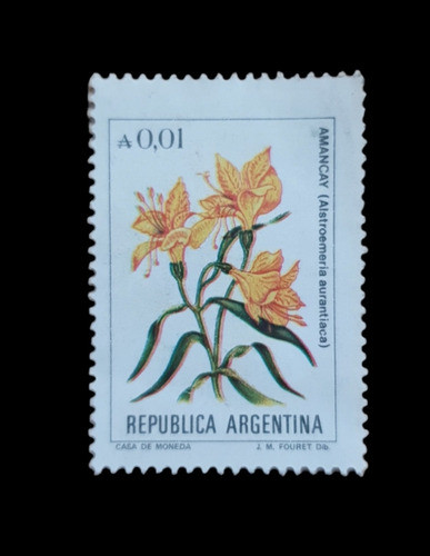 Estampilla Argentina Flor Amancay 1985 1