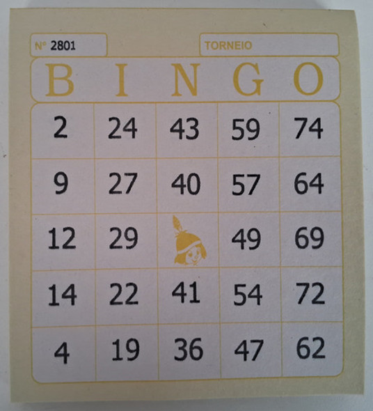 1.500 Cartelas De Bingo Amarelo 0