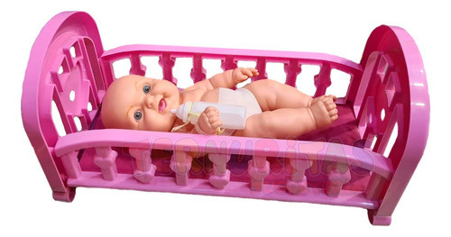 Bebe Pablo Muñeco + Cuna Mamadera Juguete Bebote Infantil Rg 0