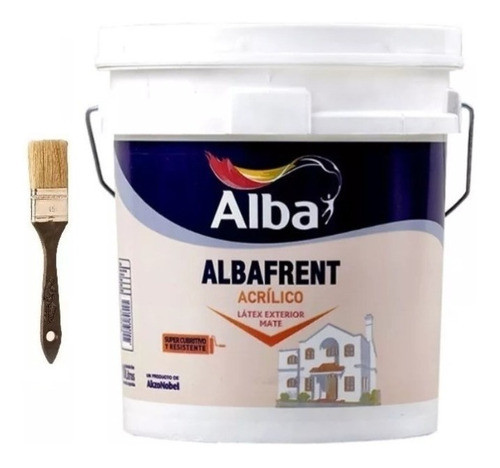 Combo Albafrent Acrilico Latex Exterior Alba 4 Lts + Pincel 0