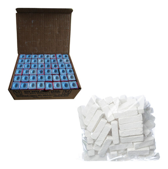 Kit 144 Giz 7 Belo + 1/2kg De Giz Branco P/ Tacos De Bilhar 0 Kit 144 Giz 7 Belo + 1/2kg De Giz Branco P/ Tacos De Bilhar 0
