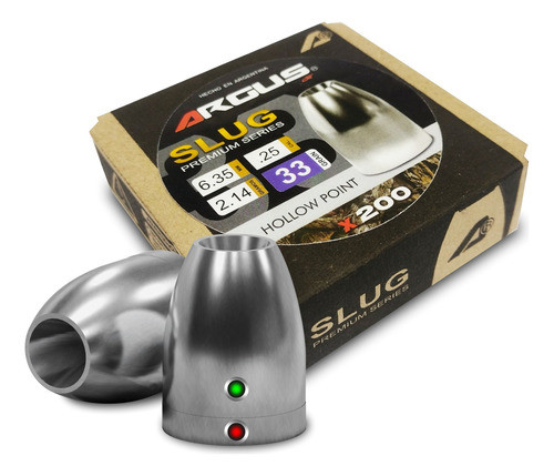 Puntas Slug Argus - 6,35mm - 33 Grains - Punta Hueca X200u 0