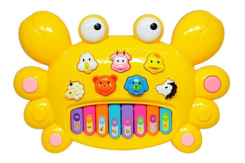 Tecladinho Infantil Com Luzes E Sons Siri Amarelo Dm Toys 1